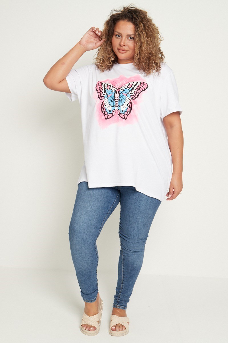 white butterfly t shirt | Praslin Clothing