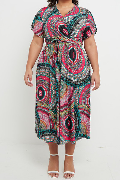 Paisley Print V-neck Maxi Dress main image 1