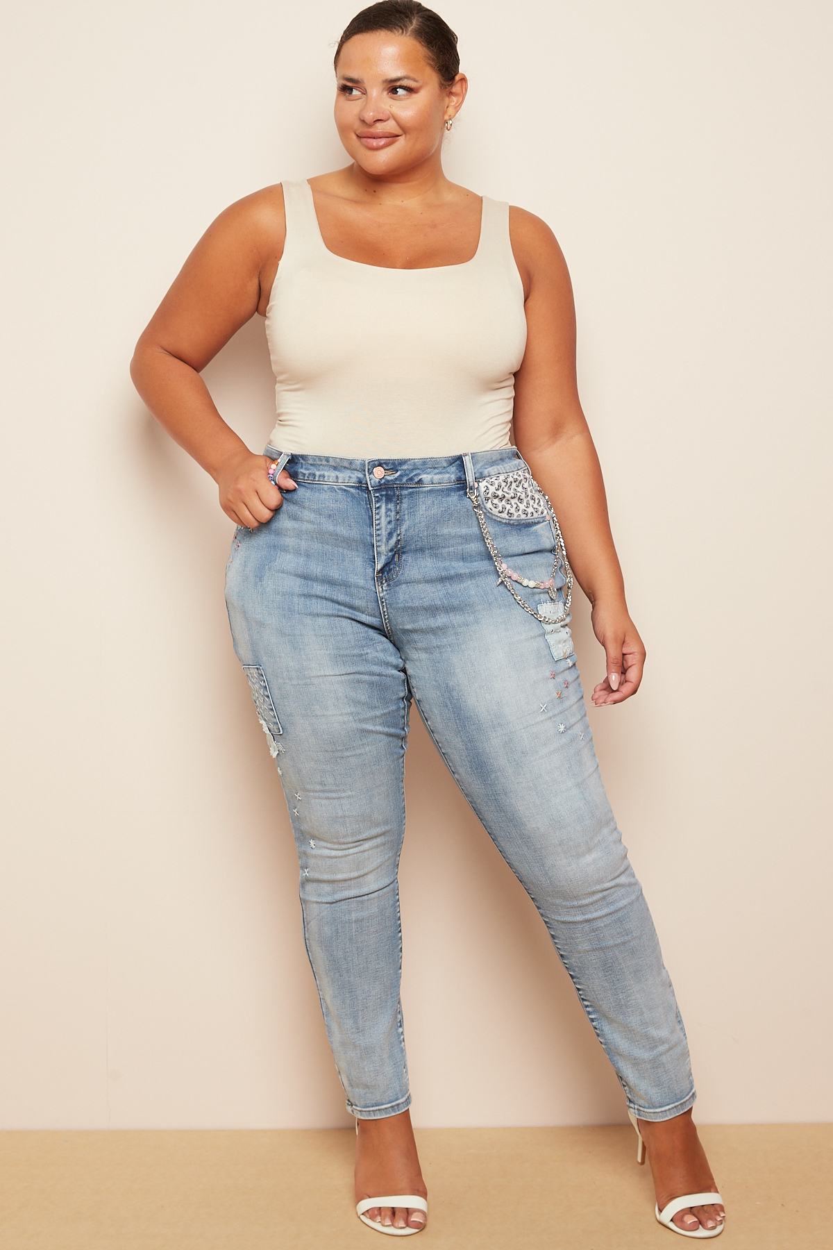 Plus size model sales jeans