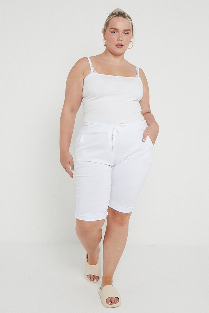 Plus size cheap white shorts