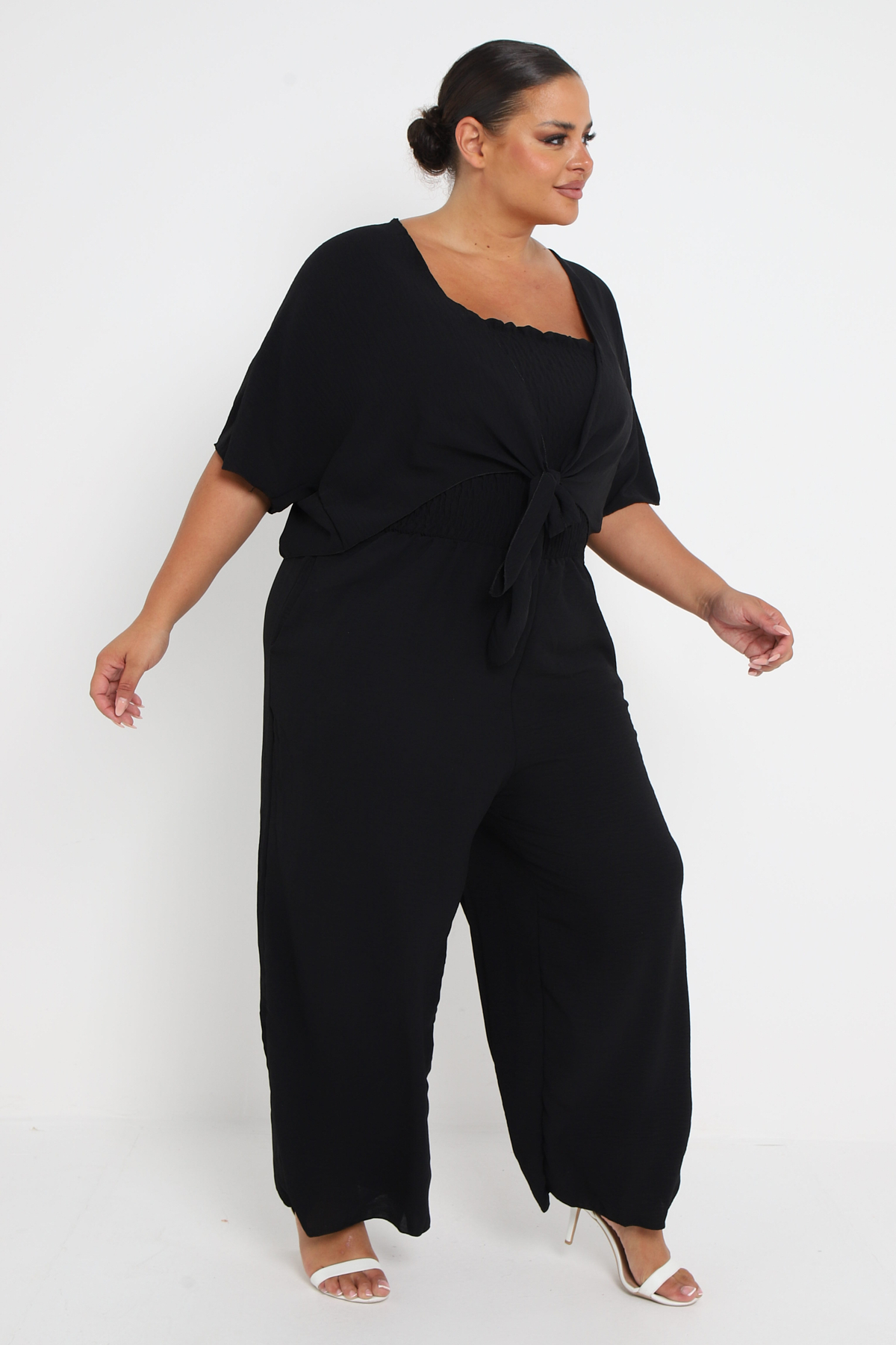 Plus size bardot jumpsuit sale