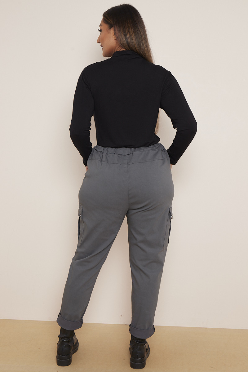 Plus size womens grey dress pants online