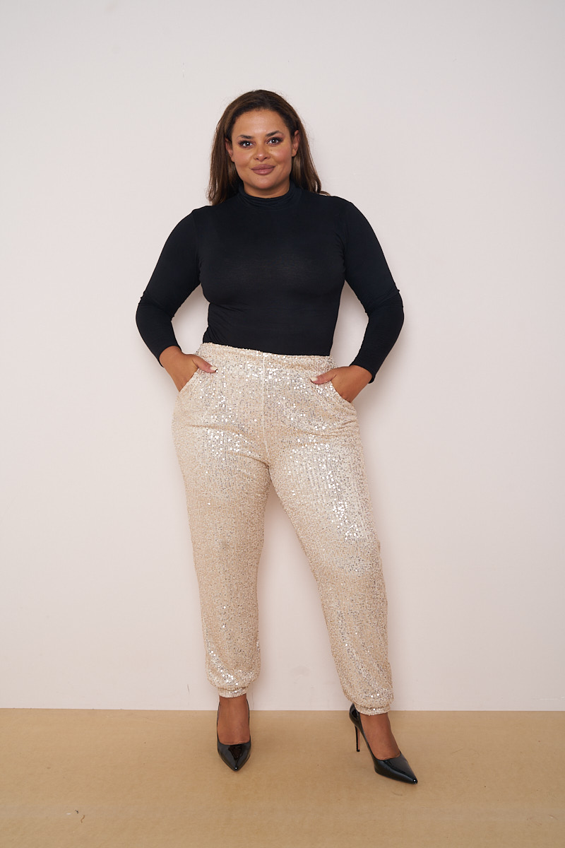 Plus size sequin joggers deals
