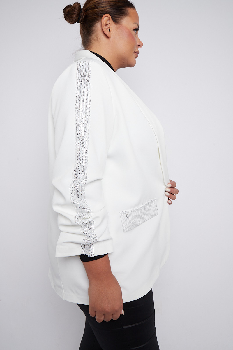 Plus white blazer clearance