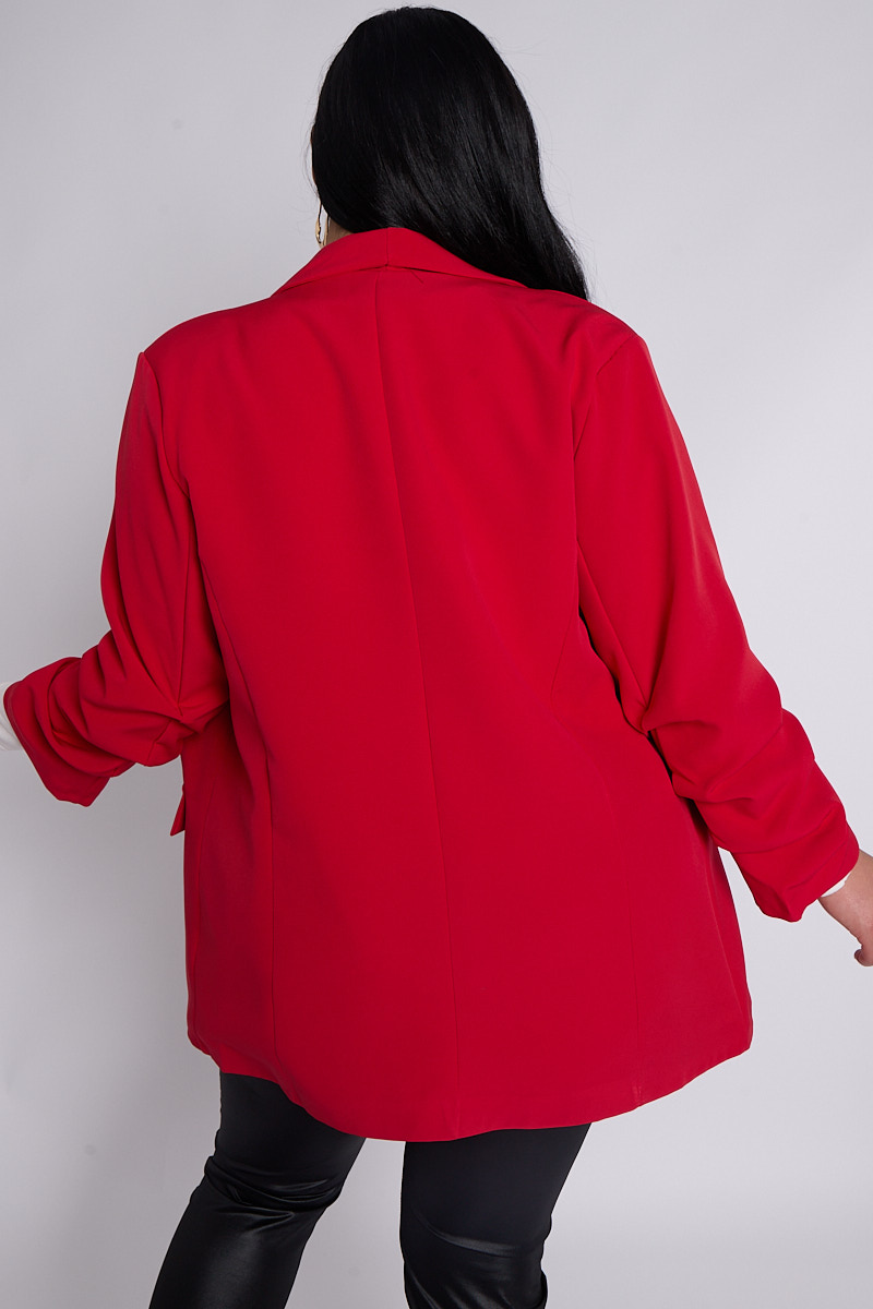 Long ruffle back blazer sale