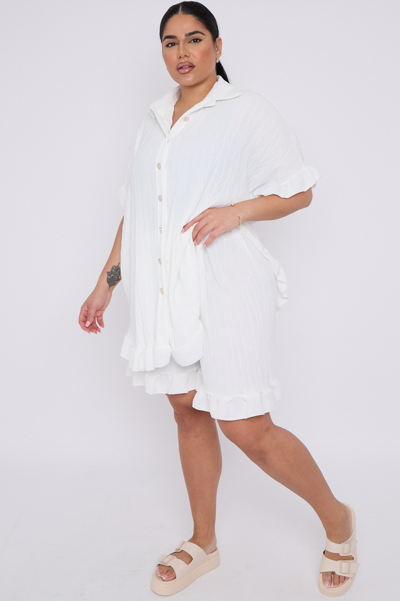 Plus size all white 2 piece set 2025