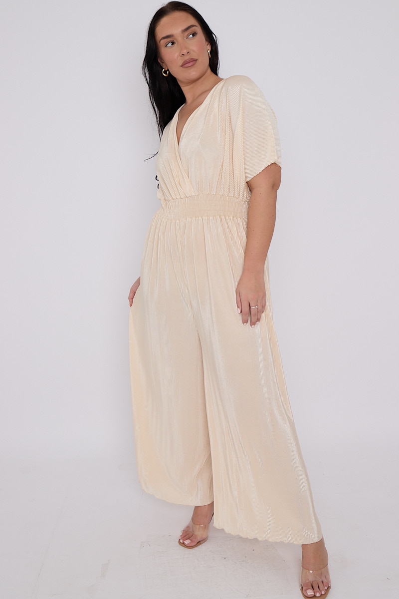 Plus size cream jumpsuit on sale