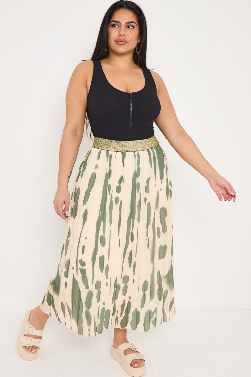 Khaki skirt plus size deals