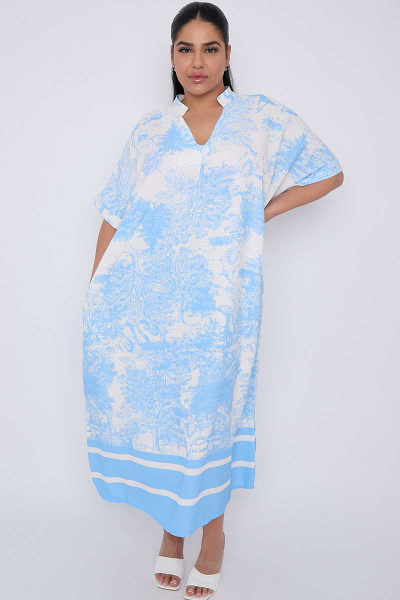Plus size baby blue dress online