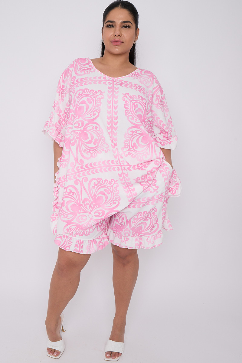 Plus size pink shorts shop