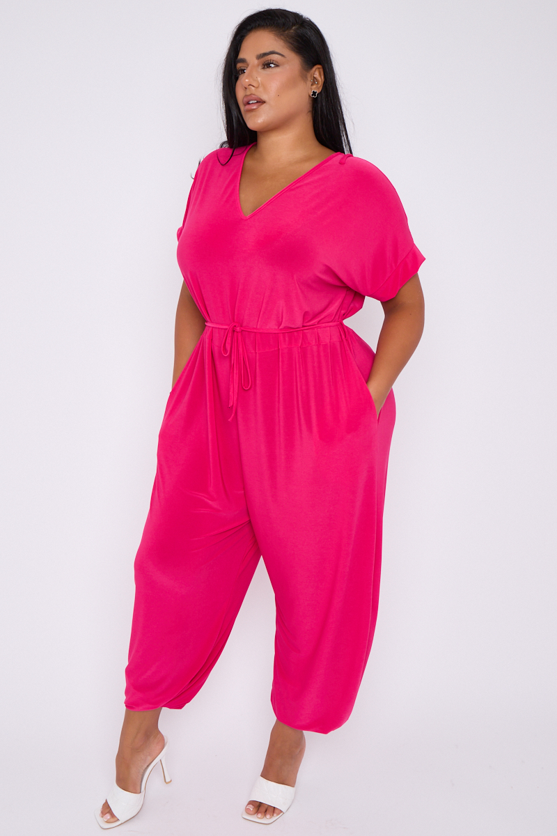 Pink jumpsuit plus size 2025