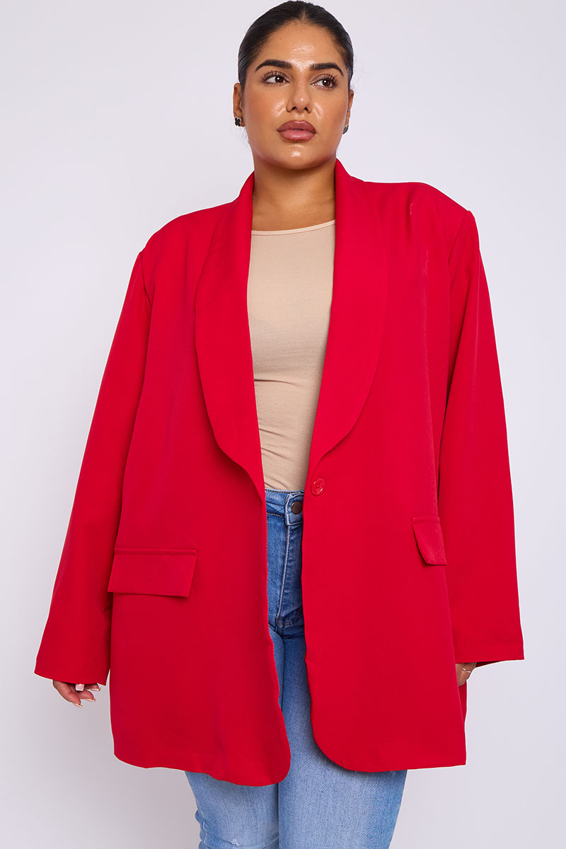 Plus size red blazer uk shop