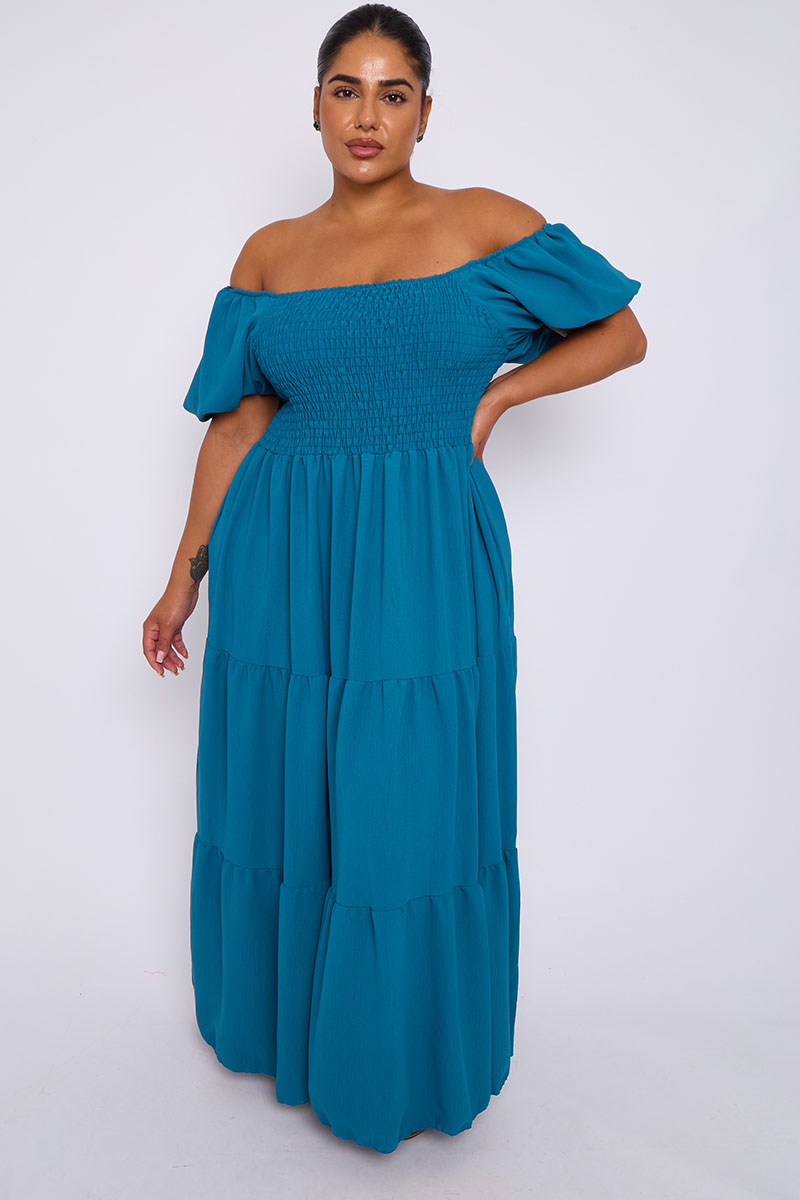 Plus size turquoise maxi dress deals